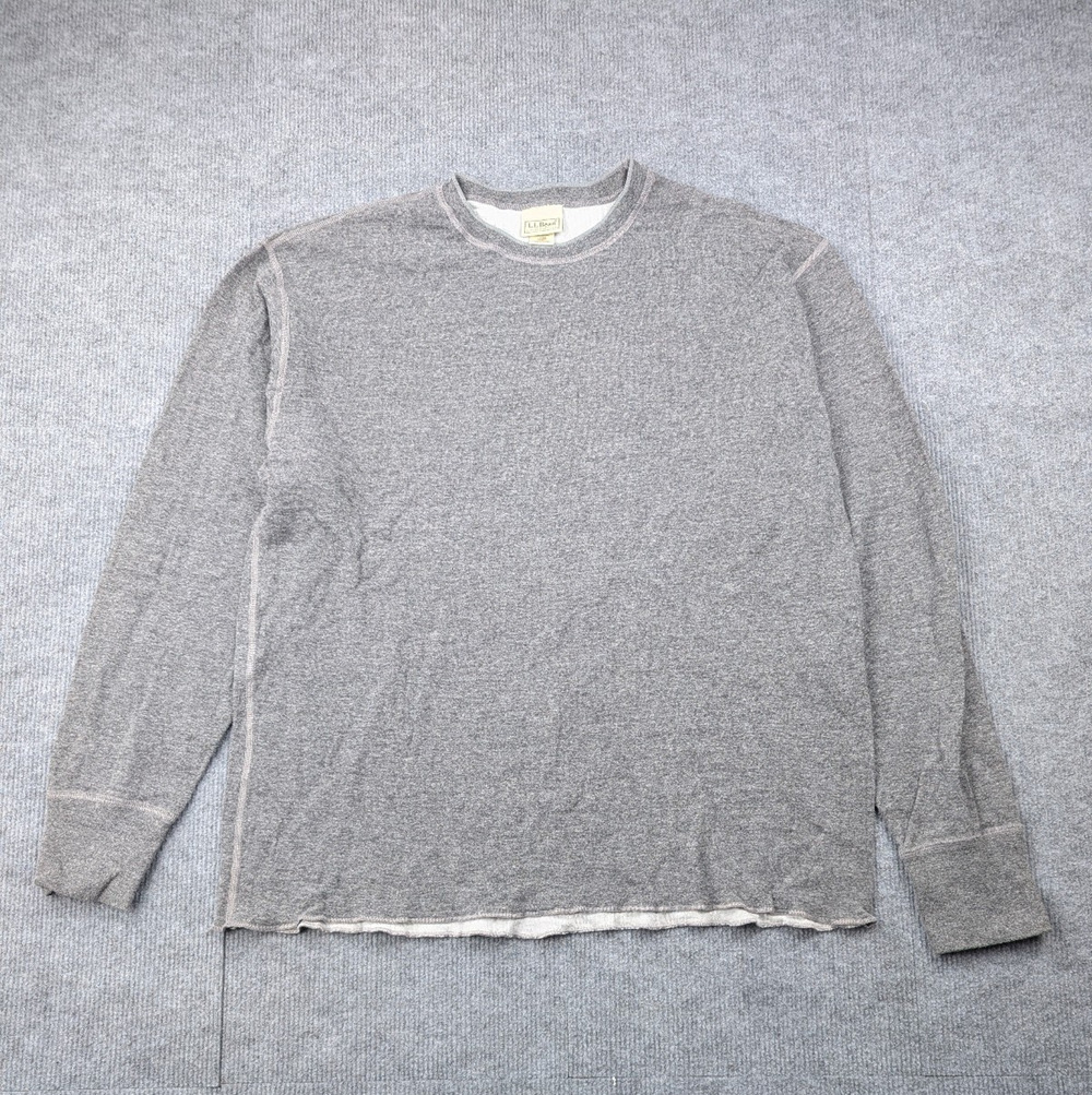 LL Bean Outer Layer Mens Large Wool Base Outdoors Shirt Utility Gray Hike Camp